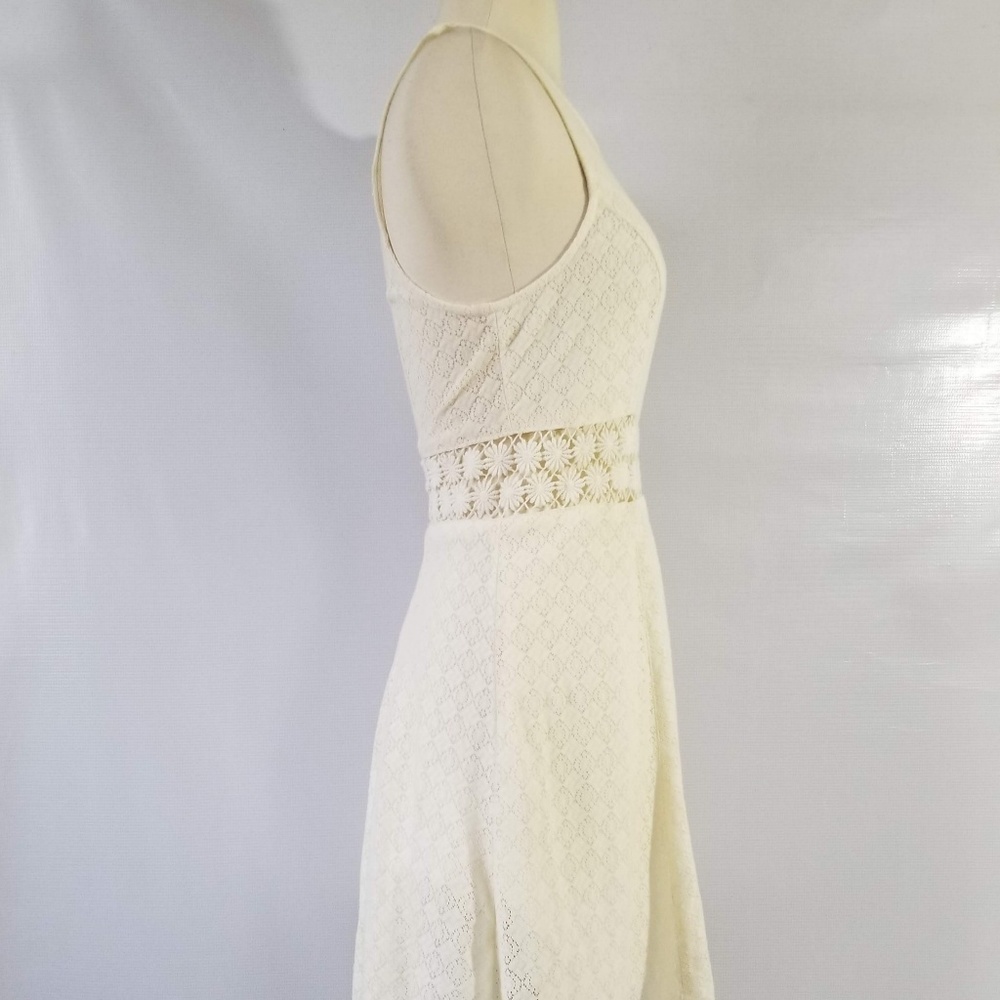 FREE PEOPLE Ivory Daisy Waist Fit & Flare Dress 8 - Picture 6 of 7